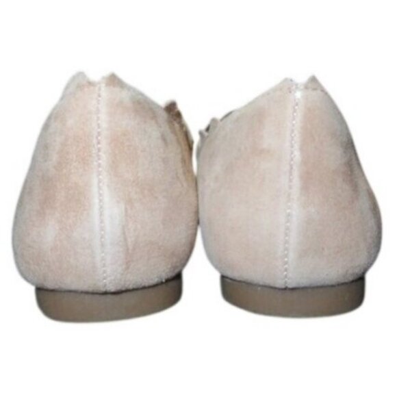 CHELSEA & VIOLET Clara Tan Beige Cream Suede Leather Scalloped Flats size 6.5 - Picture 4 of 9